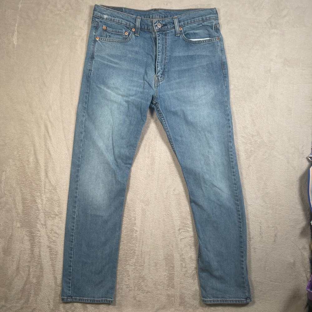 Levi's Jeans 513 Slim Straight Men 34x32 Blue Medium Wash Stretch Denim